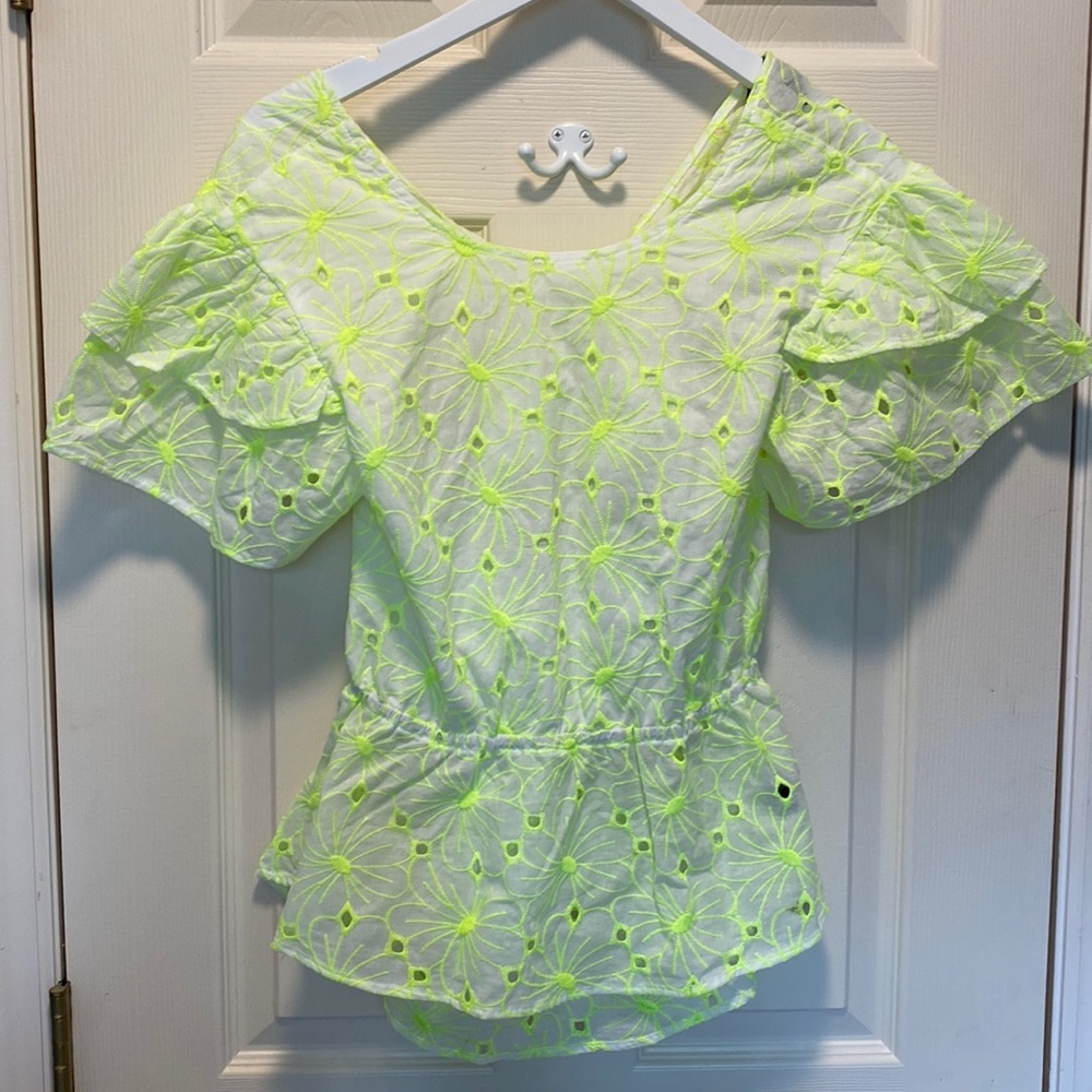 NWT Kendall & Kylie Zinnia Tie Back Peplum Top - Picture 2 of 6